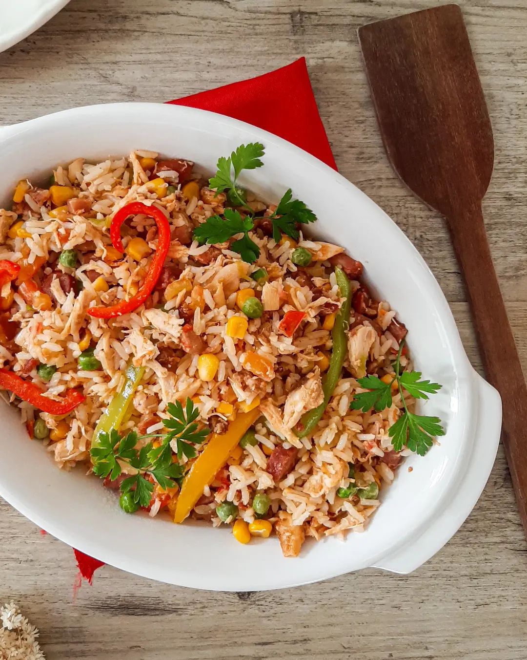 Arroz frango e pimentões Receiteria