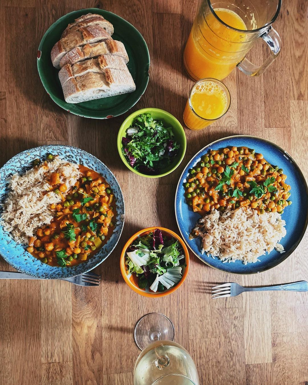 Curry de grão de bico ervilha Receiteria