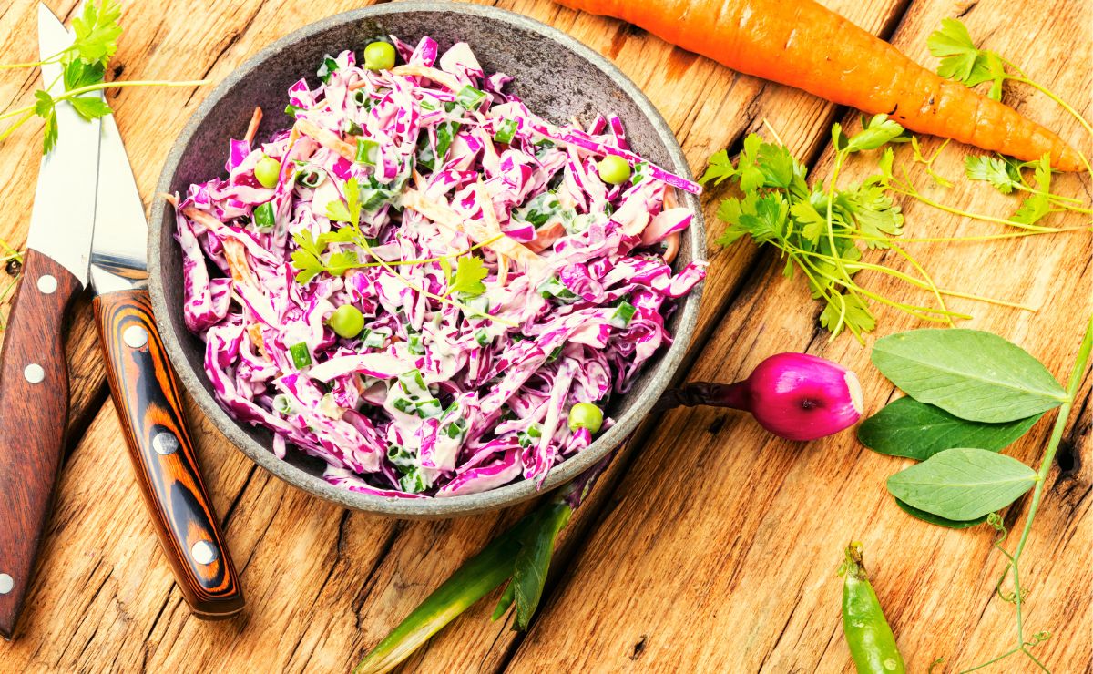 Salada De Repolho Branco E Roxo