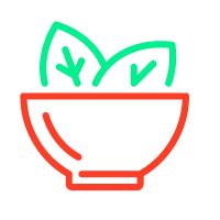 ícone de um bowl de salada na cor laranja