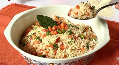 Arroz à grega com cenoura