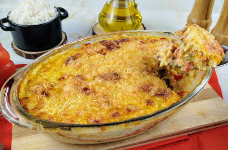 Arroz à grega no forno