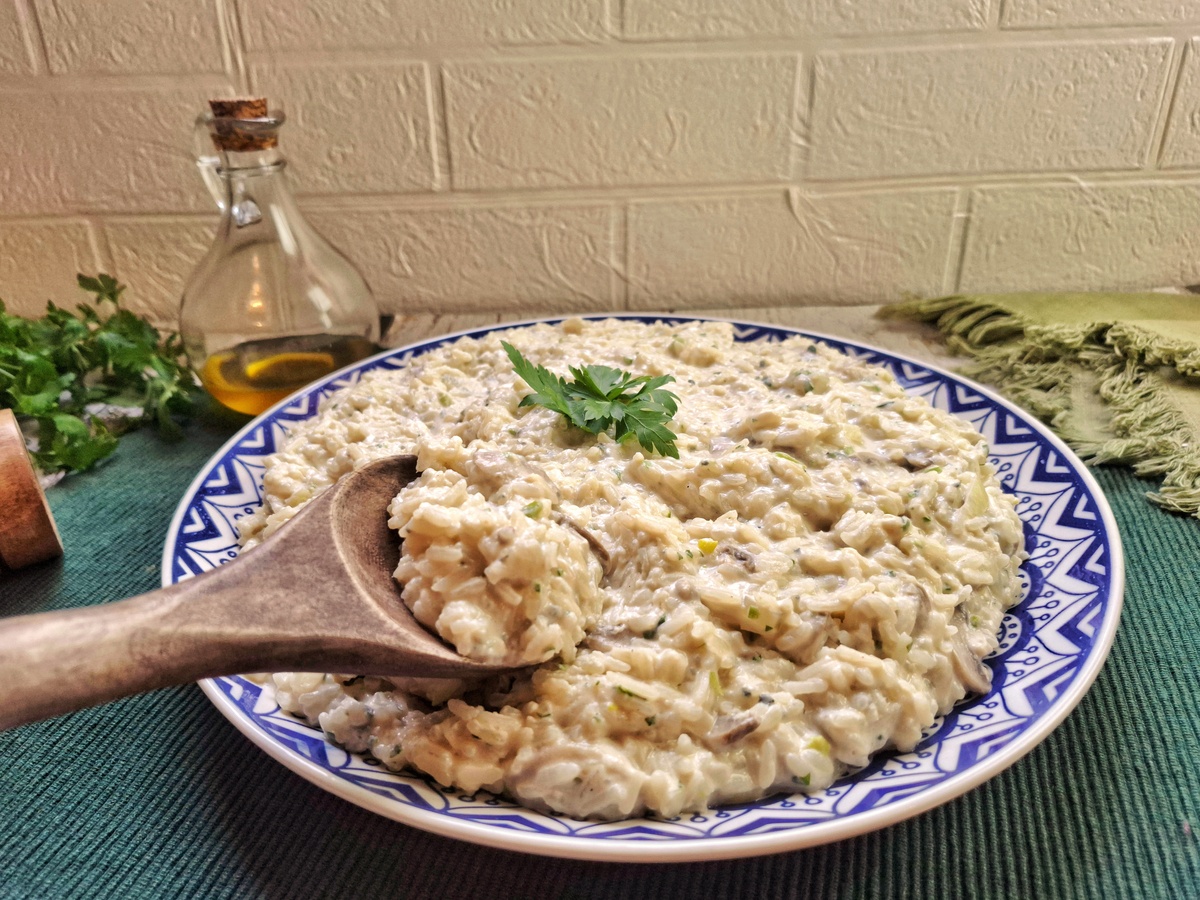 Arroz à piamontese com gorgonzola