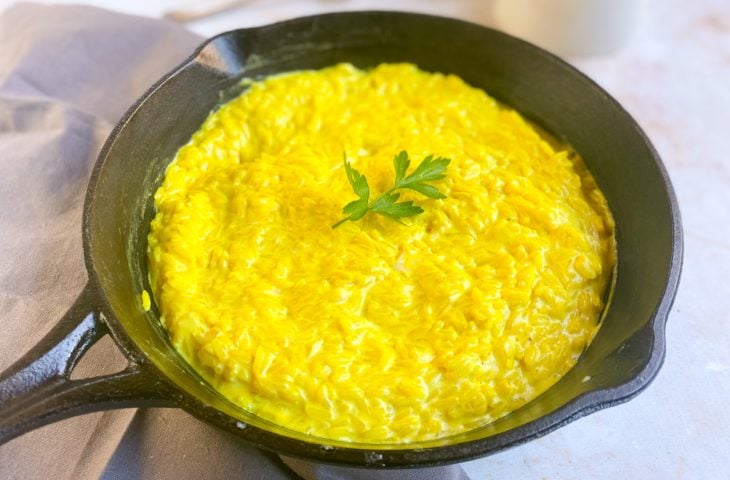 Arroz cremoso com açafrão