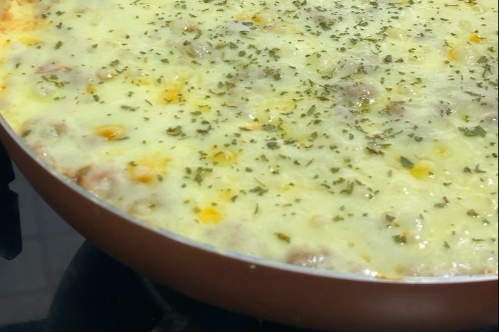 Arroz cremoso com molho de carne moída