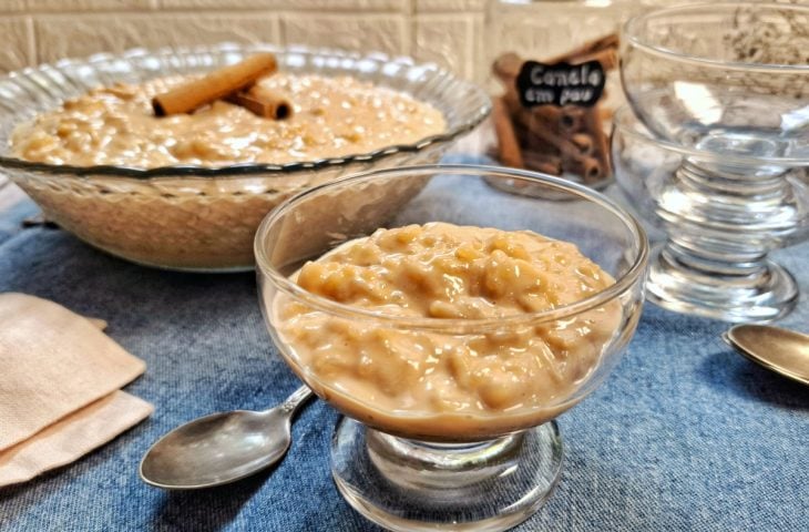 Arroz doce cremoso caramelizado