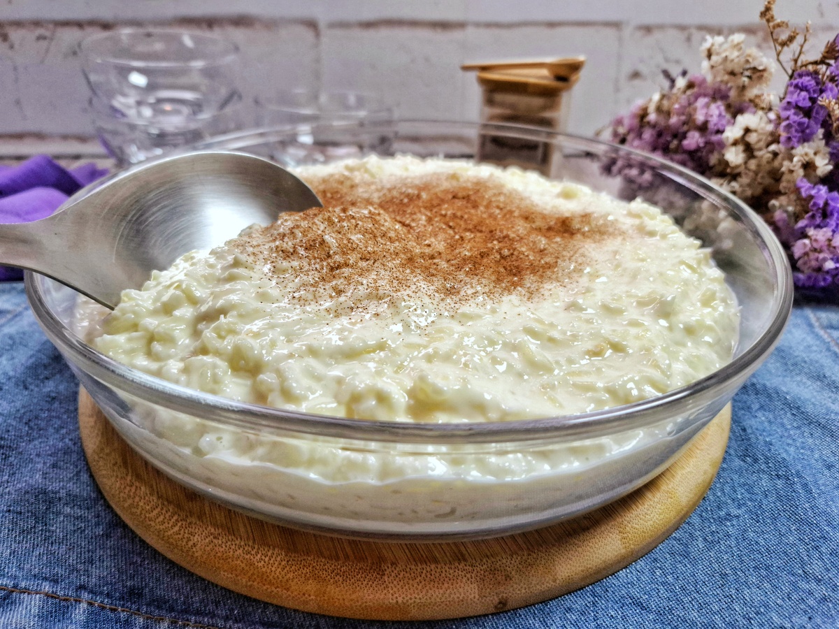 Arroz-doce cremoso com coco