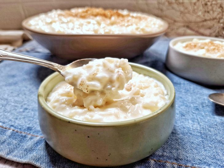 Arroz doce pronto para consumo.