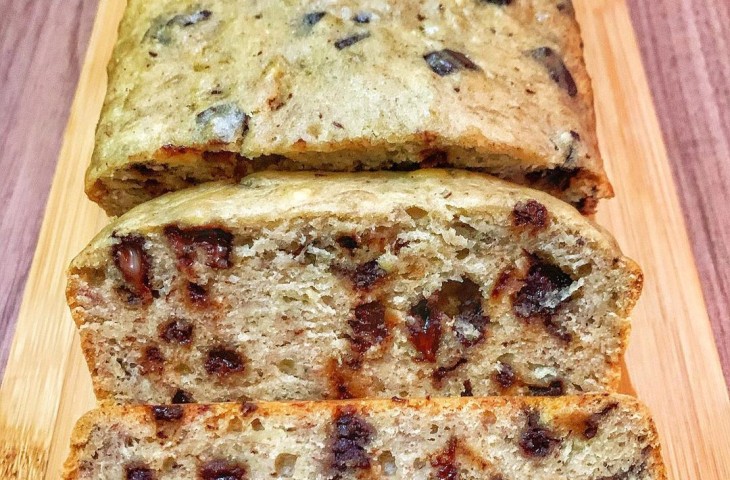 Banana bread com chocolate meio amargo