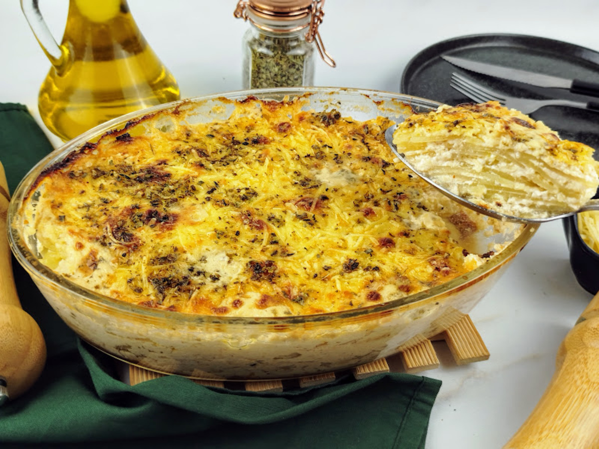 Batata gratinada no forno