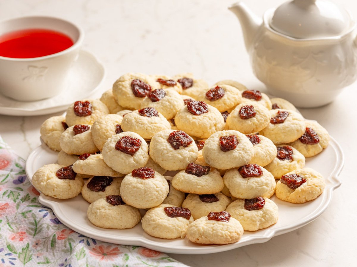 Biscoitos de nata com coco e goiabada