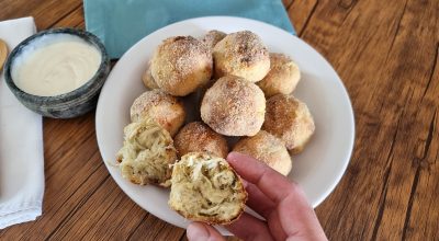 Bolinho de batata-doce com frango