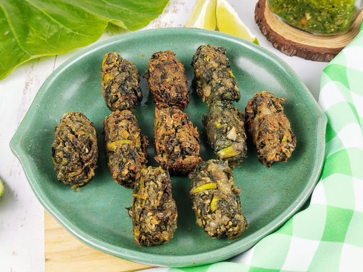 Bolinhos de taioba prontos para consumo