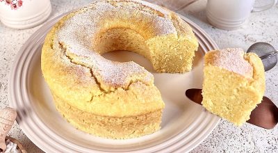 Bolo de arroz cozido de liquidificador