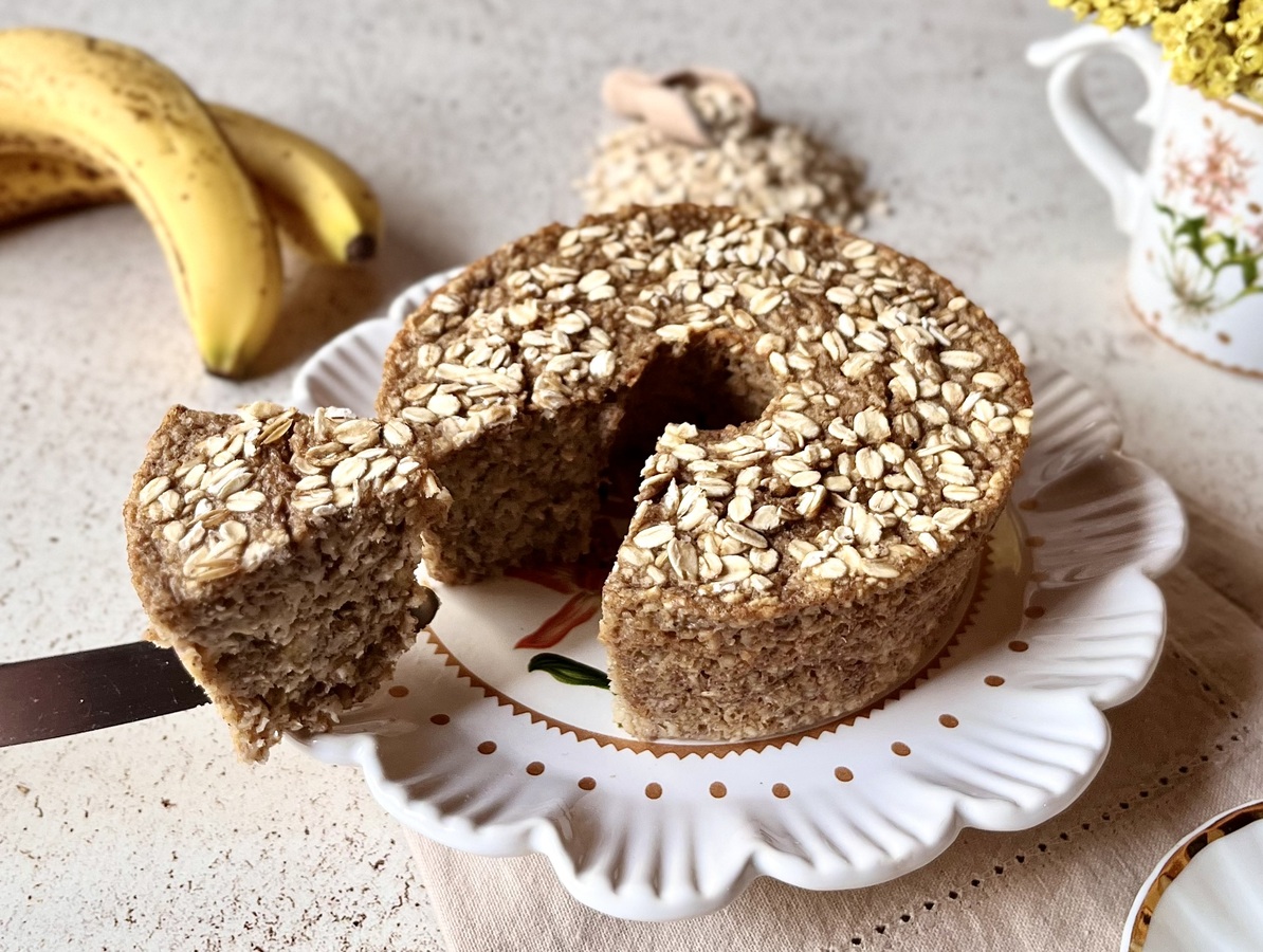 Bolo de aveia com banana