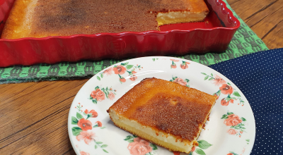 Bolo de fubá cremoso no liquidificador