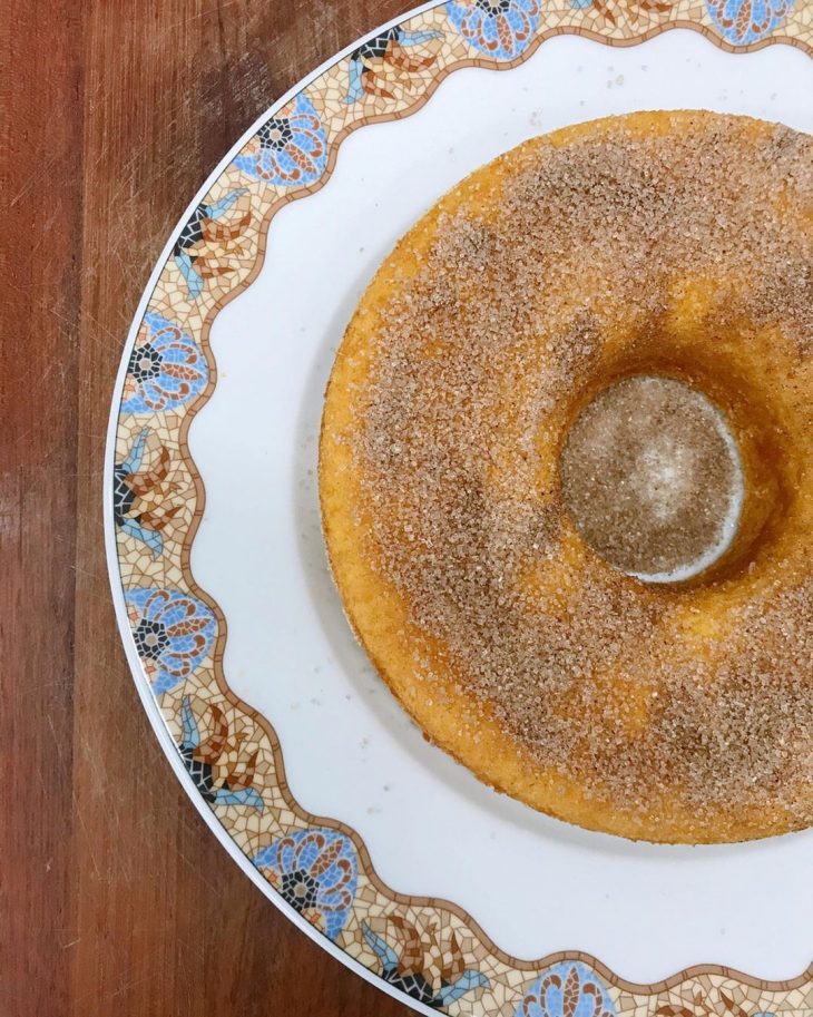 Bolo de milho com coco vegano