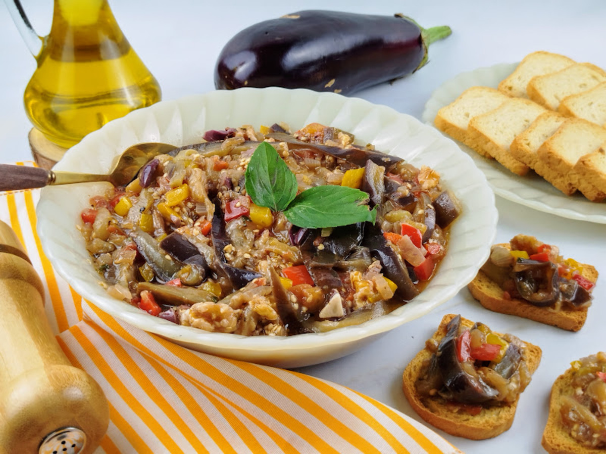 Caponata de berinjela fácil e rápida