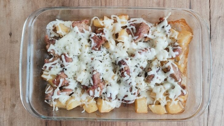 Carne assada com batata e queijo - Passo a Passo