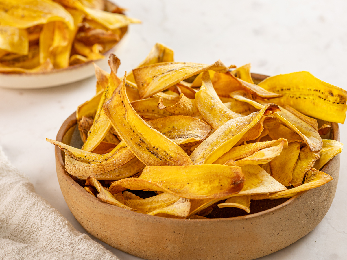 Chips de banana de forno