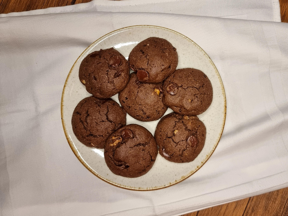 Cookies de chocolate com castanhas
