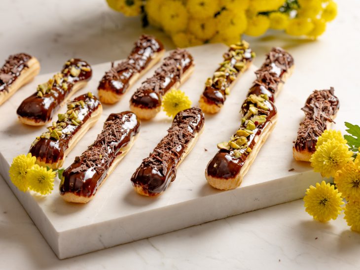 Éclairs prontas para consumo.