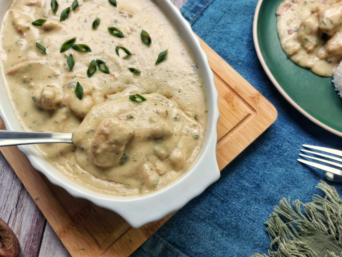 Frango com creme de batata