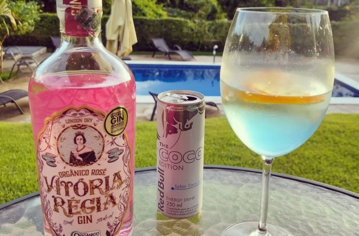 Gin rose com energético de coco