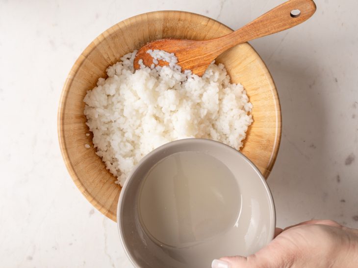 tigela com arroz cozido