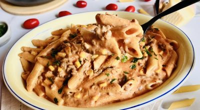 Macarrão de panela de pressão com carne moída