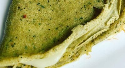 Massa de panqueca com pesto