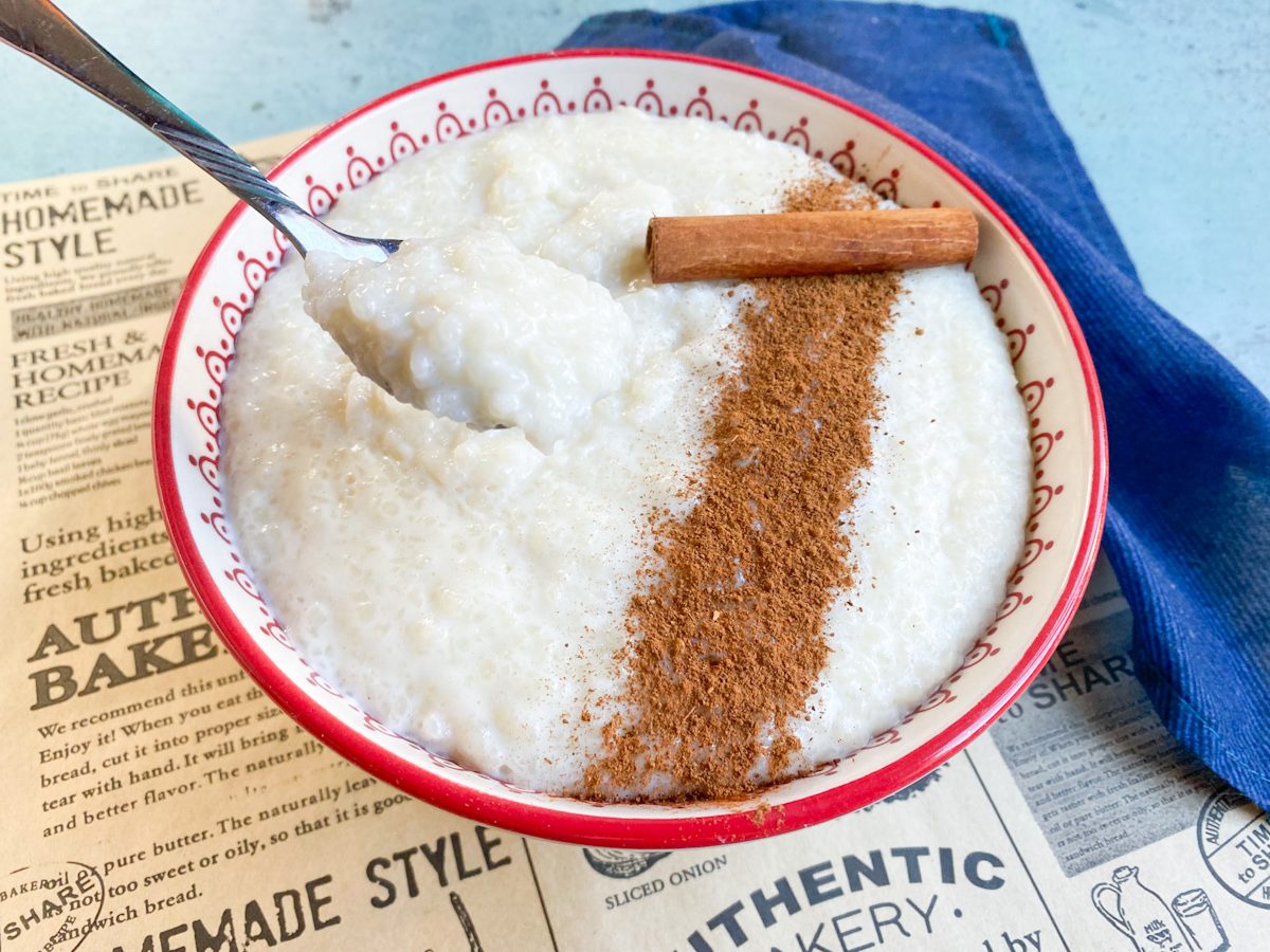 Mingau de arroz cremoso