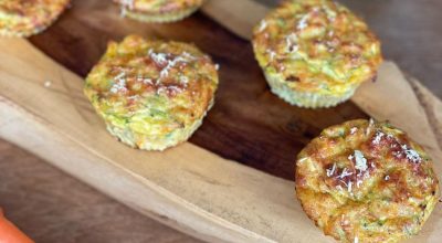 Muffin de cenoura e abobrinha sem glúten