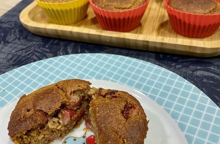 Muffin de morango com aveia