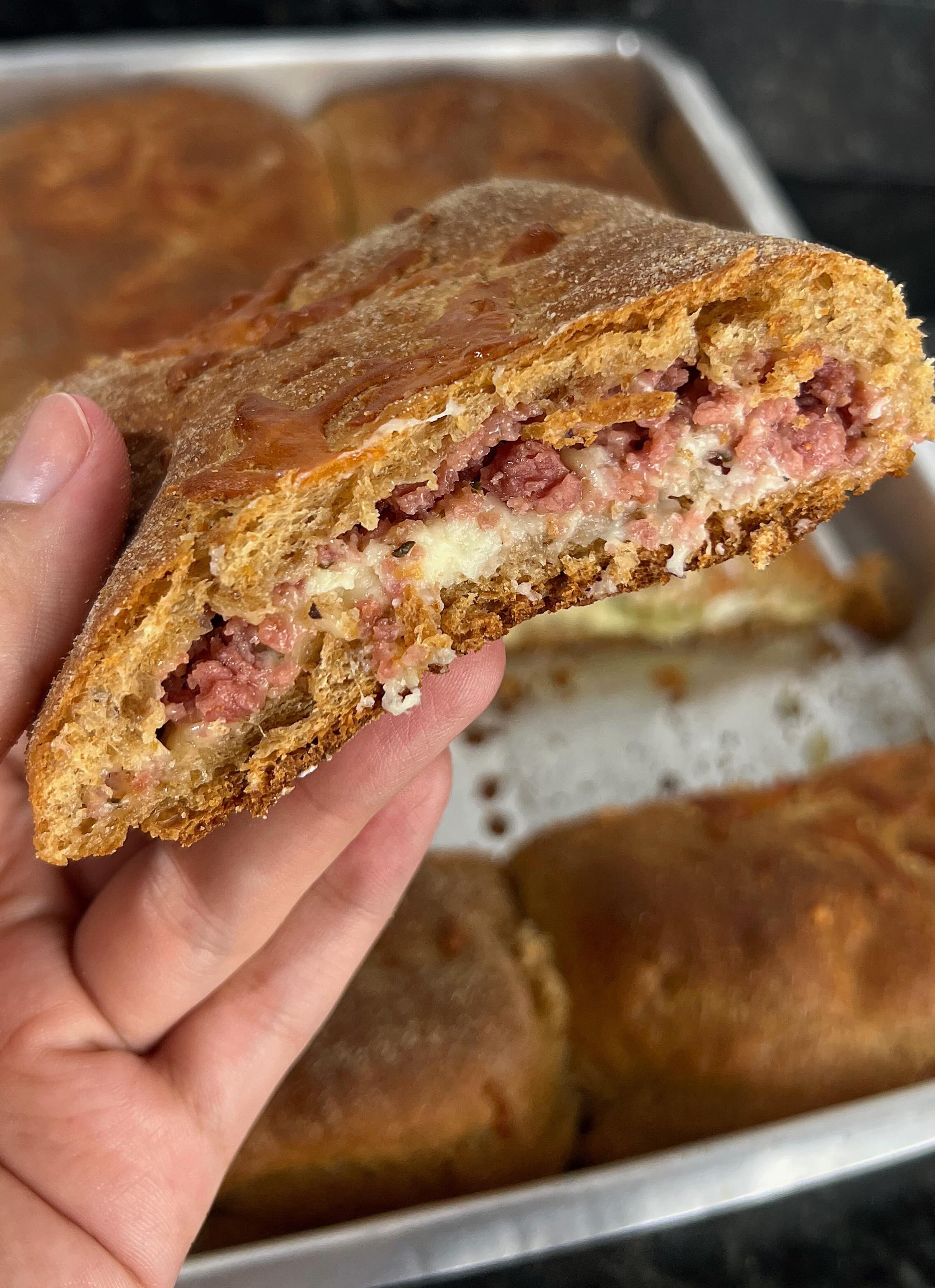 Pão semi integral recheado Receiteria