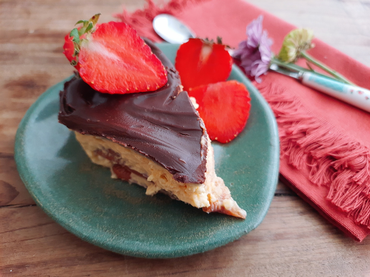 Pavê de chocolate com mousse de maracujá