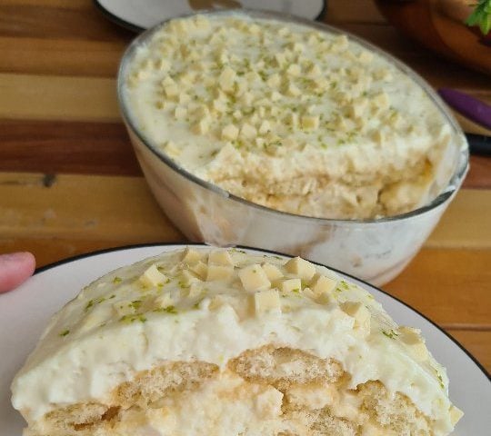 Pavê de limão com chocolate branco