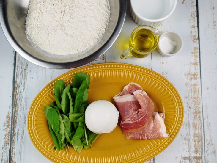 Ingredientes para a piadina.