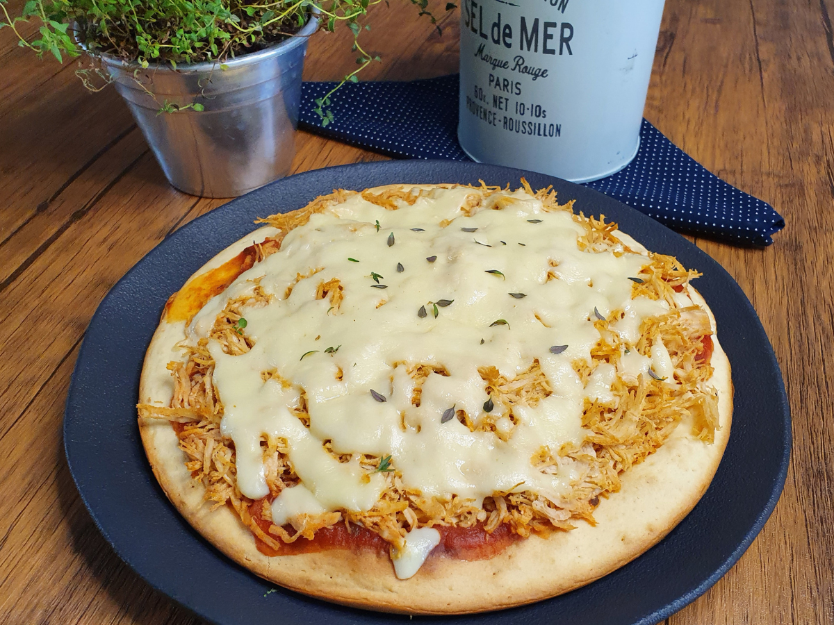 Pizza de frango de liquidificador