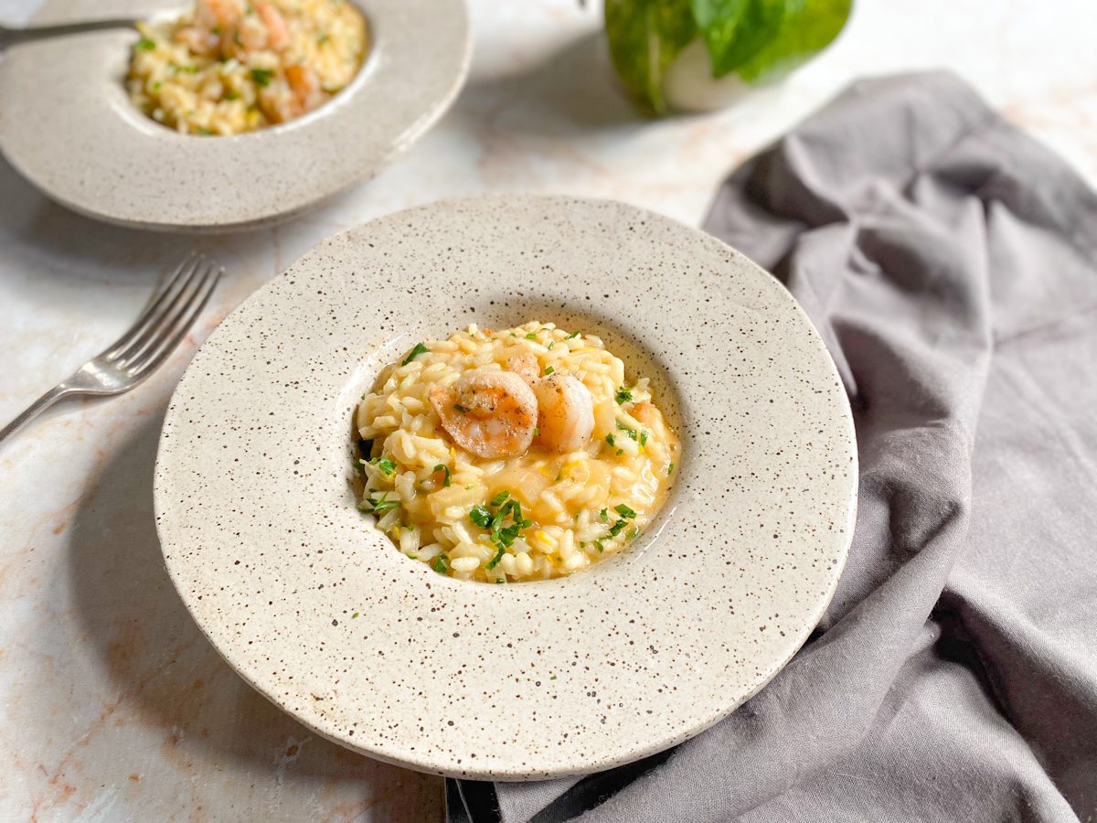 Risoto de camarão simples e cremoso