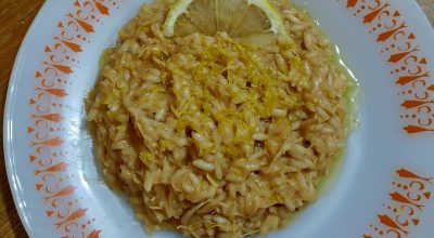 Risoto de frango com gengibre