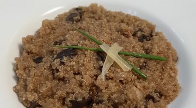 Risoto de quinoa com funghi secchi