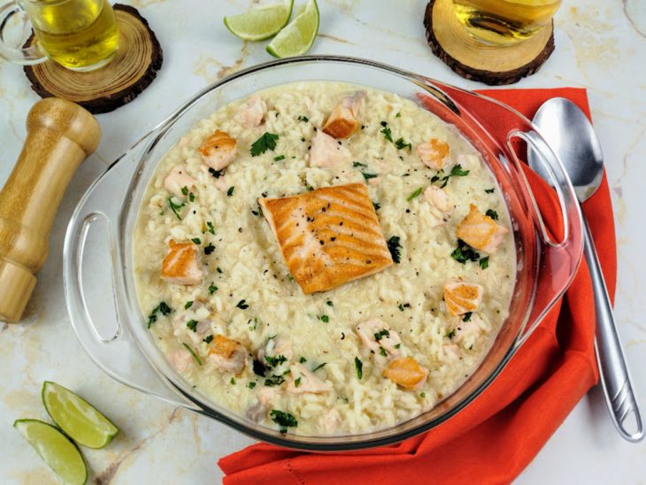 risoto de salmão