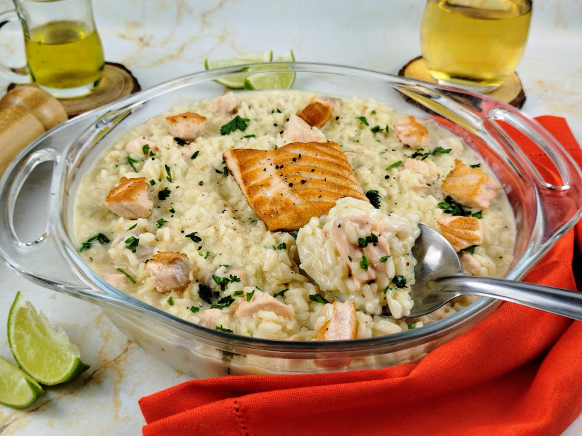 Risoto de salmão