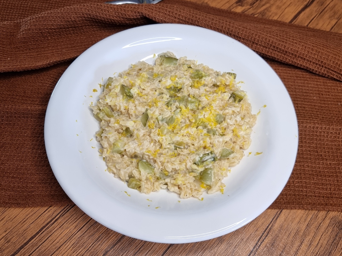 Risoto integral de abobrinha