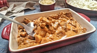 Strogonoff de carne com champignon