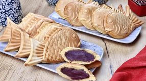 Taiyaki com pasta de feijão