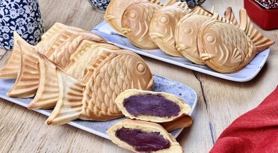 Taiyaki com pasta de feijão