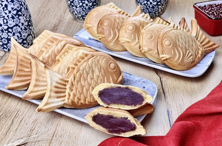 Taiyaki com pasta de feijão