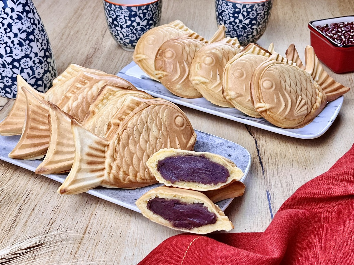 Taiyaki com pasta de feijão